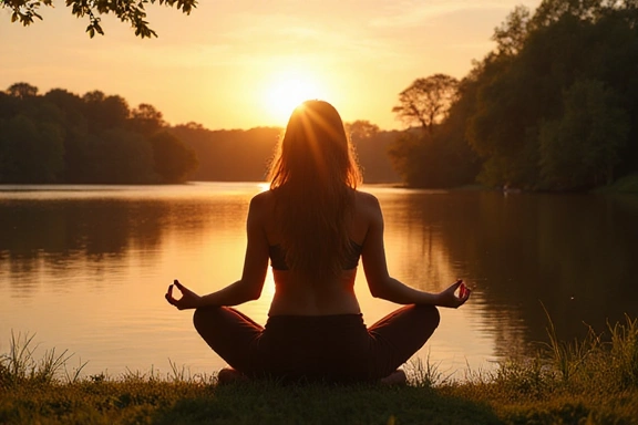 Persona meditando en una postura relajada en un entorno natural