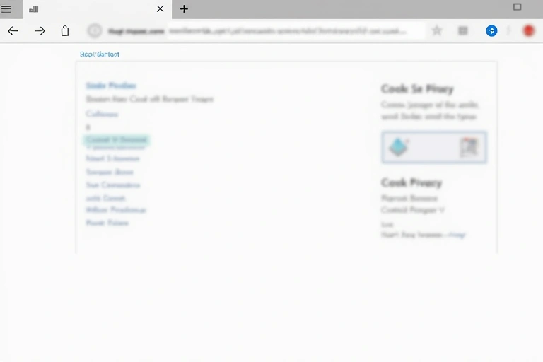 Browser settings interface with cookie management options.
